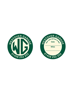 Westover Garage Next Service Due Window Sticker