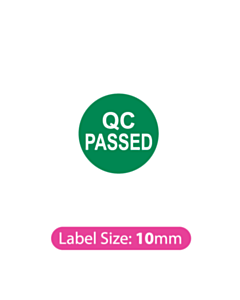 10mm Diameter Green QC Passed Labels