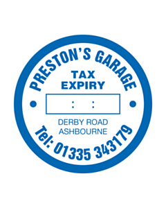 Preston's Gargage Tax Expiry Window Sticker