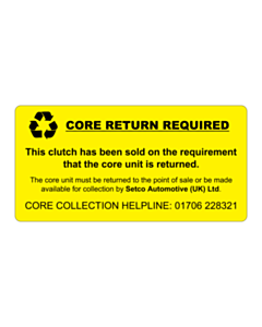 Core Return Required Labels