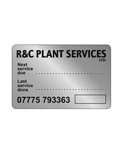 R&C Plant Services Ltd. Service Label