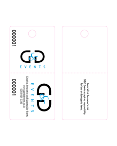 G&D Events 2 Part Cloakroom Hanger Tag