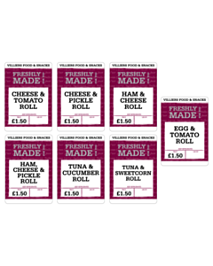 Villiers Food & Snacks Roll Labels