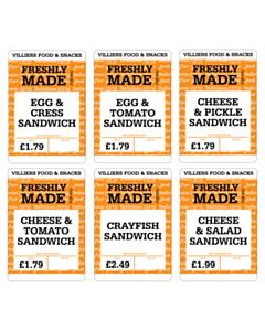 Villiers Food & Snacks Sandwich Labels