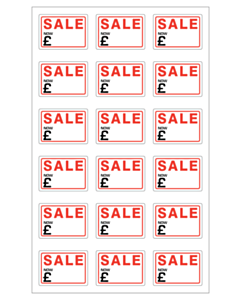 Sale Label Sheets