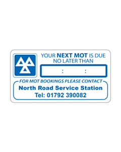 MOT Reminder Label