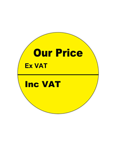 Our Price Inc / Ex VAT 30mm Labels