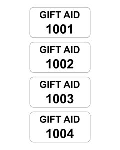 Gift Aid Number Labels