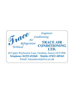 Trace Air Con Contact Details Labels