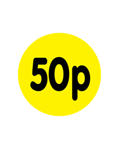 30mm Diameter 50p Price Label