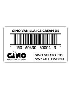 Gino Vanilla Ice Cream x 6 Barcode Label