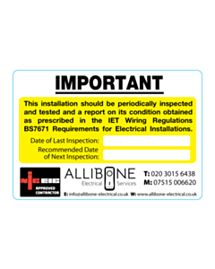 Allibone Electrical Periodic Inspection Labels