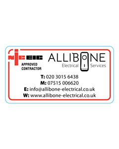 Allibone Electrical Contact Details Labels