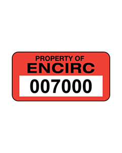 Asset Number 007000 Asset Labels