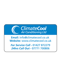 Climate Cool Air Con Contact Details Labels