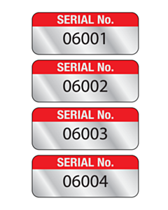 Aluminium Serial Number Labels