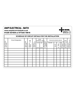 AWP Electrical Circuit Details Label