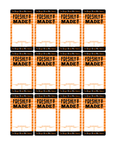 The Ginger Bread Man Bakery Sandwich Labels