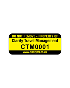 Clarity Travel Management Asset Labels