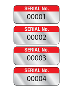 Serial Number Labels 1-100