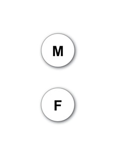 30mm Diameter Male / Female Labels