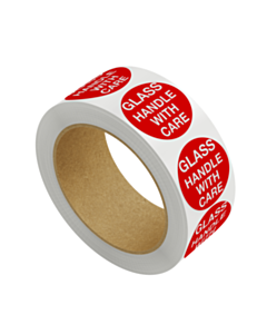 Glass Handle With Care Labels 50mm