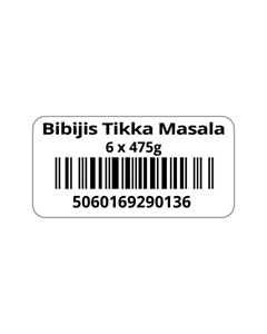 Bibijis Tikka Masala EAN Barcode Labels