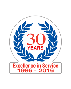 30 Years Excellence In Service Labels