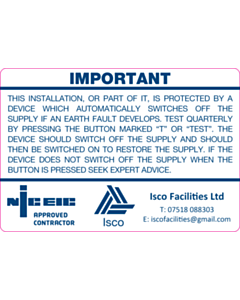 ISCO Facilities RCD Test