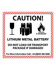 Lithium Metal Battery Labels
