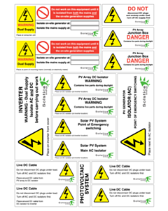 Solstice Energy PV Installation Label Set
