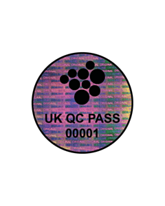 20mm Diameter UK QC Pass Labels 02001