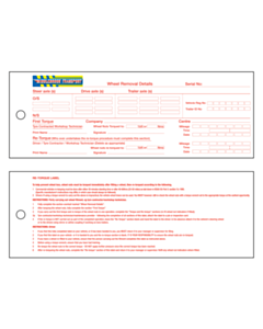 Wheel Nut Re-Torque Tags