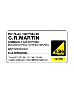 CR Martin Gas Safe Labels