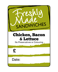 Chicken, Bacon & Lettuce Sandwich Labels