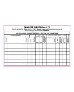 Fawcett Electrical Circuit Details Labels