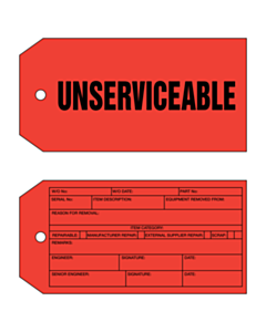 Mapei Uk ltd 2 Sided Unserviceable Tags