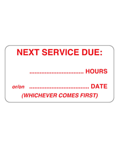 Service Due Labels 63x33mm