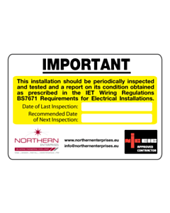 Northern Enterprises RCD Test Labels