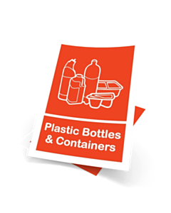 Plastic Bottles Recycling Bin Sticker 148x210mm