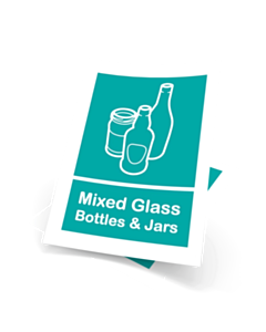 Mixed Glass Recycling Bin Sticker 148x210mm