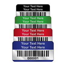 Silver Void Asset Labels Barcode 30x15mm