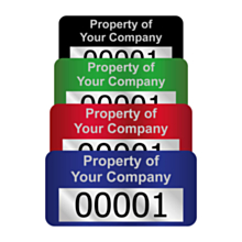 Silver Void Asset Labels Number 30x15mm