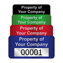 Silver Void Asset Labels Number 40x20mm