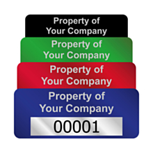 Silver Void Asset Labels Number 50x20mm