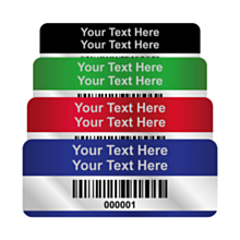 Silver Void Asset Labels Barcode 50x20mm