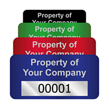 Silver Void Asset Labels Number 50x25mm