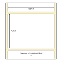 102x76mm Direct Thermal Paper Labels Permanent