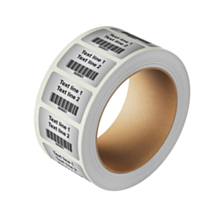 Custom Code 39 Barcode Labels Silver Polyester 40x25mm