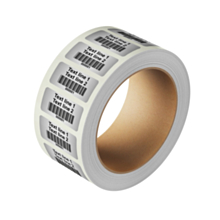 Custom Code 128 Barcode Labels Silver Polyester 40x20mm